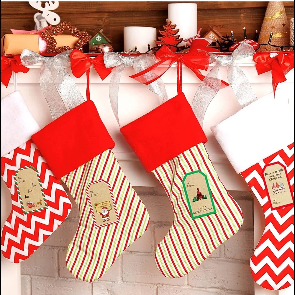 🎄 50 HOLIDAY PRESENTS LABELS 2024 - Kraft color